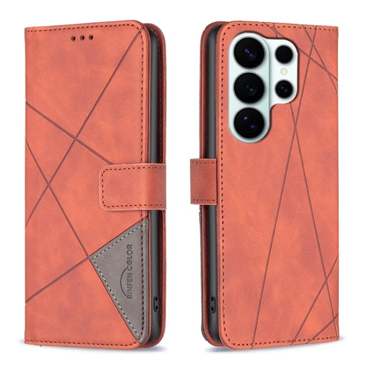 Magnetic Buckle Rhombus Texture Leather Phone Case