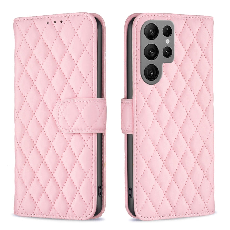 Diamond Lattice Wallet Flip Leather Phone Case