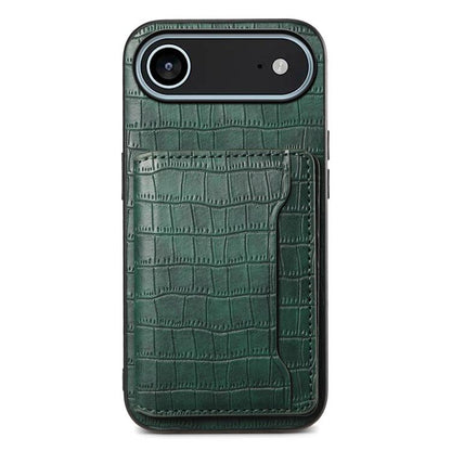 Crocodile Texture Card Bag Design Full Coverage Phone Case