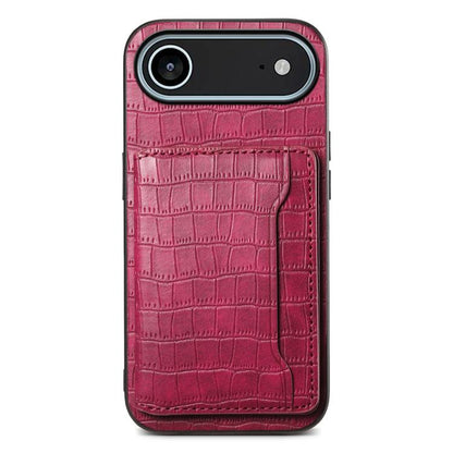 Crocodile Texture Card Bag Design Full Coverage Phone Case