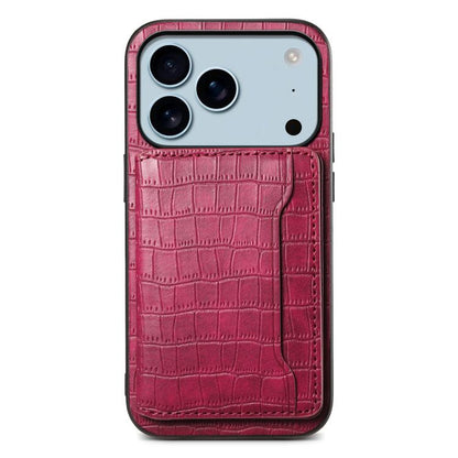 Crocodile Texture Card Bag Design Full Coverage Phone Case