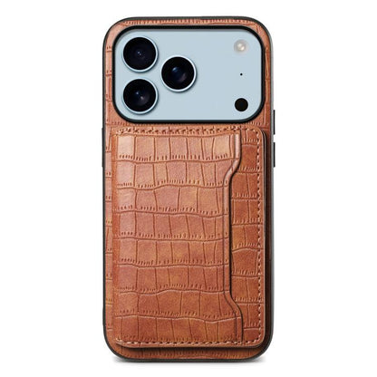 Crocodile Texture Card Bag Design Full Coverage Phone Case