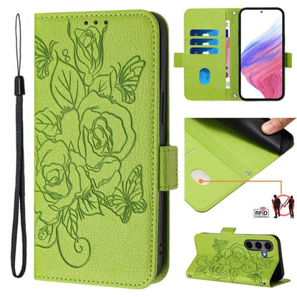 Embossed Rose RFID Anti-theft Leather Phone Case