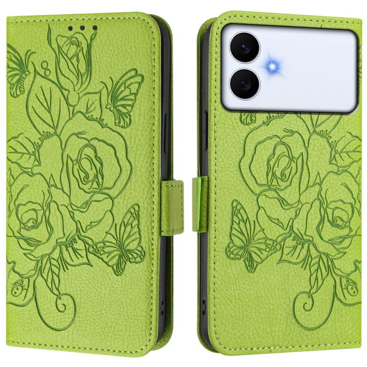 Embossed Rose RFID Anti-theft Leather Phone Case
