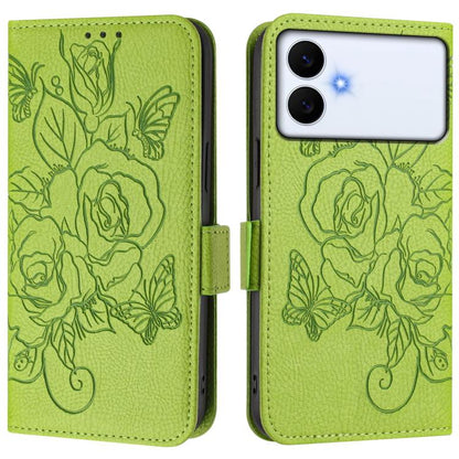 Embossed Rose RFID Anti-theft Leather Phone Case