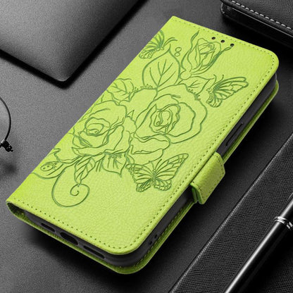 Embossed Rose RFID Anti-theft Leather Phone Case