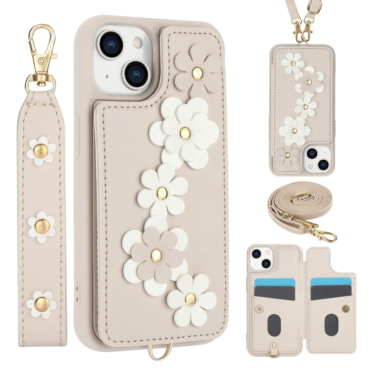 Crossbody Flower Pattern Leather Phone Case