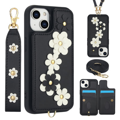 Crossbody Flower Pattern Leather Phone Case