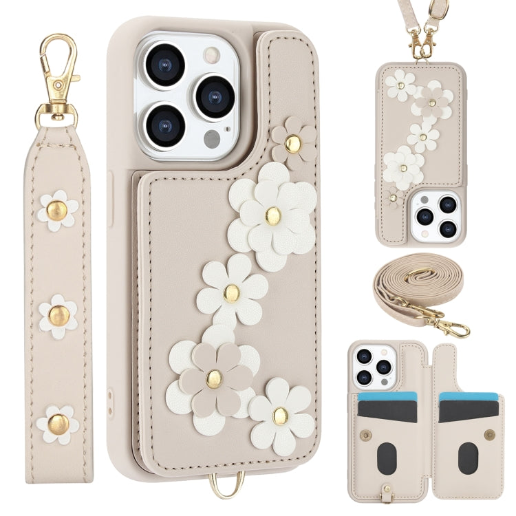 Crossbody Flower Pattern Leather Phone Case