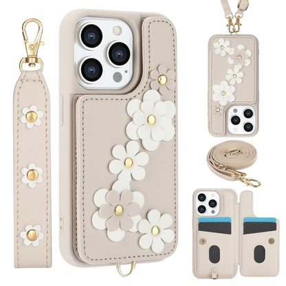 Crossbody Flower Pattern Leather Phone Case