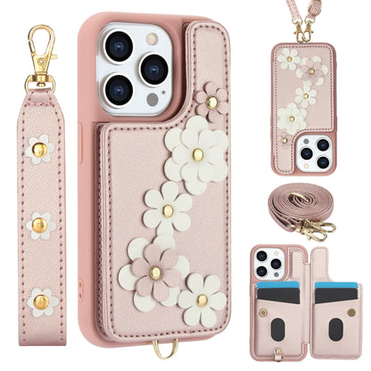 Crossbody Flower Pattern Leather Phone Case
