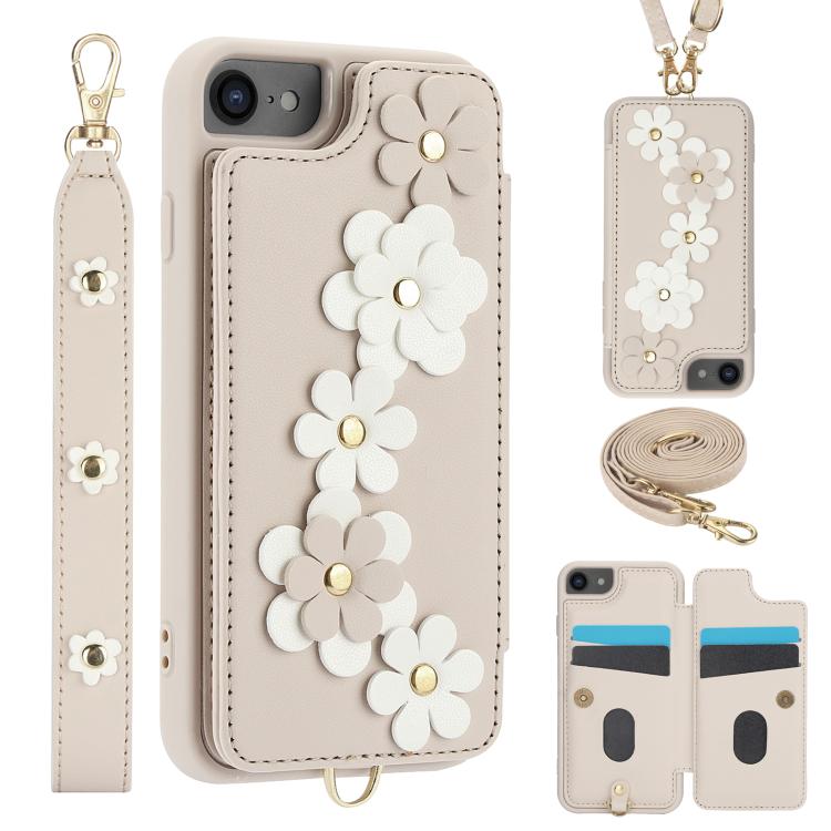 Crossbody Flower Pattern Leather Phone Case
