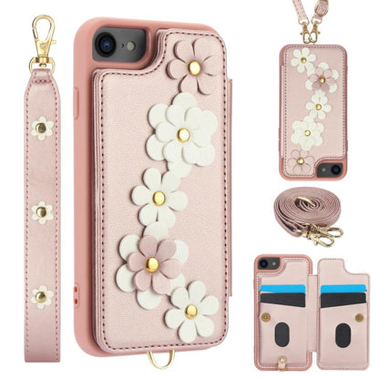 Crossbody Flower Pattern Leather Phone Case