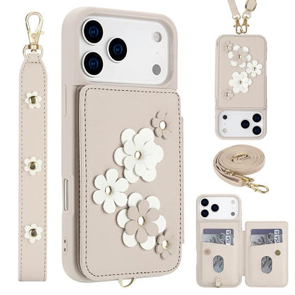 Crossbody Flower Pattern Leather Phone Case