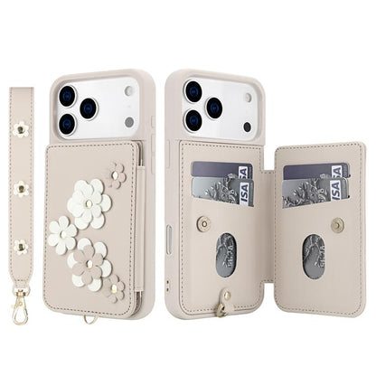 Crossbody Flower Pattern Leather Phone Case