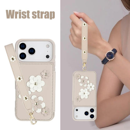 Crossbody Flower Pattern Leather Phone Case