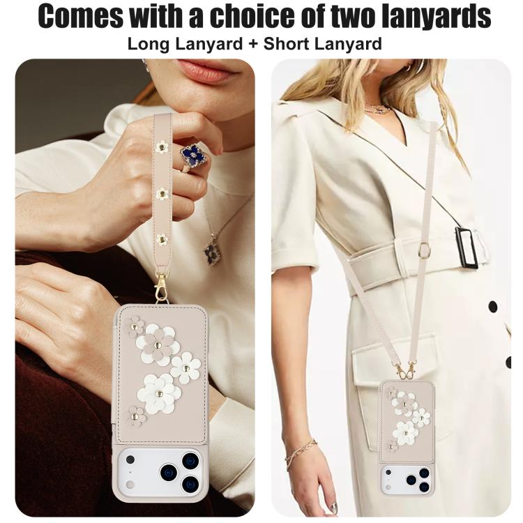 Crossbody Flower Pattern Leather Phone Case