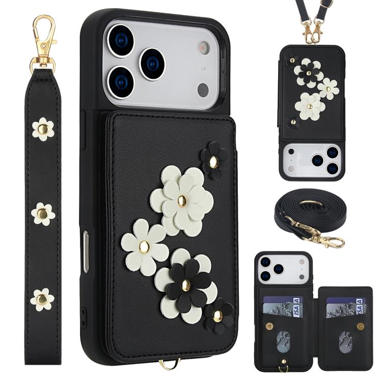 Crossbody Flower Pattern Leather Phone Case
