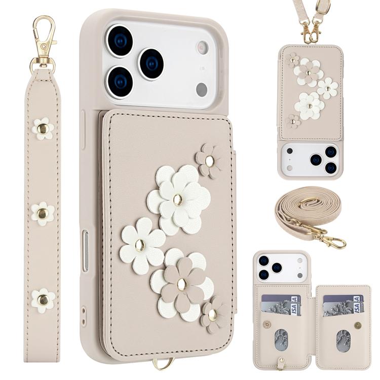 Crossbody Flower Pattern Leather Phone Case