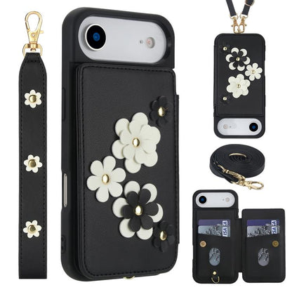 Crossbody Flower Pattern Leather Phone Case