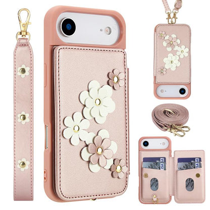 Crossbody Flower Pattern Leather Phone Case