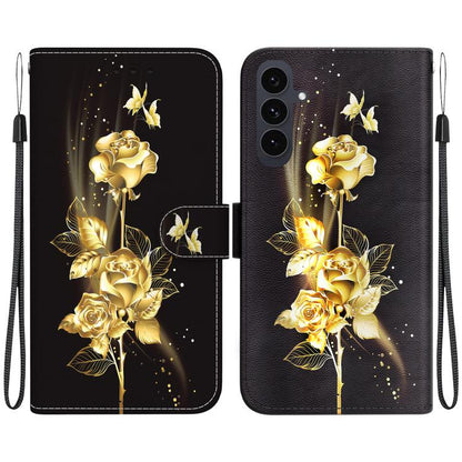 Crystal Texture Colored Drawing Leather Phone Case