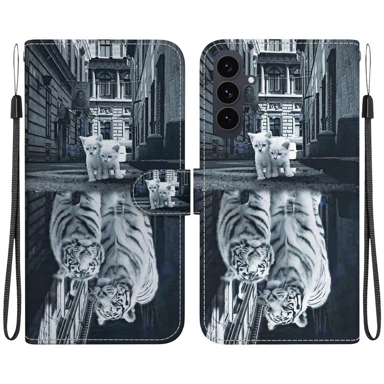 Crystal Texture Colored Drawing Leather Phone Case
