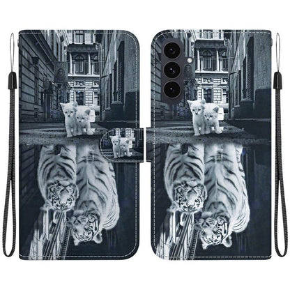 Crystal Texture Colored Drawing Leather Phone Case