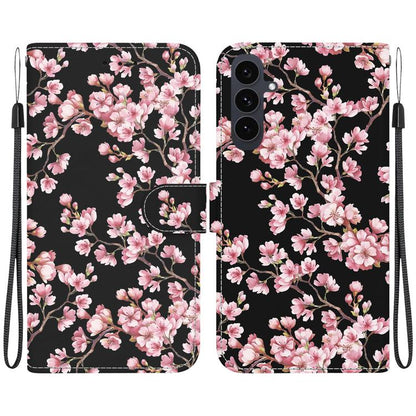 Crystal Texture Colored Drawing Leather Phone Case