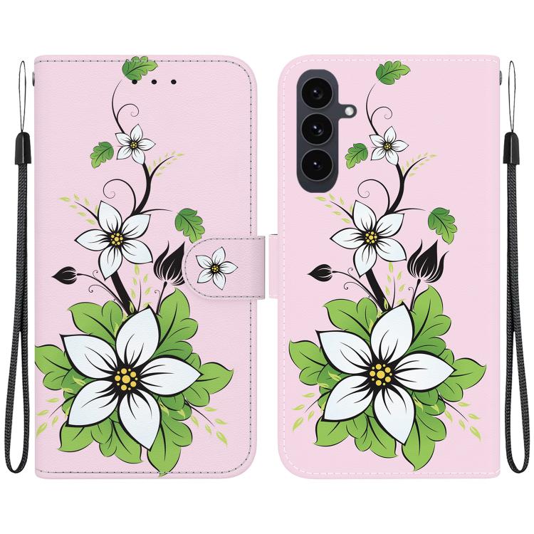 Crystal Texture Colored Drawing Leather Phone Case