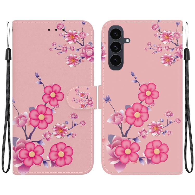 Crystal Texture Colored Drawing Leather Phone Case