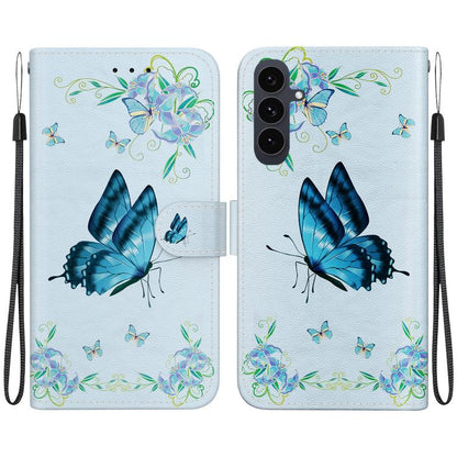 Crystal Texture Colored Drawing Leather Phone Case