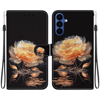 Crystal Texture Colored Drawing Leather Phone Case
