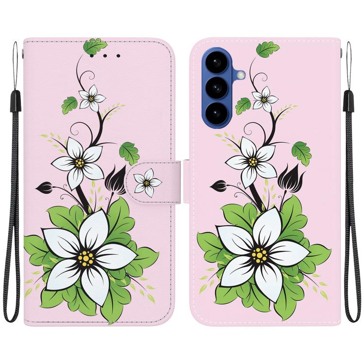 Crystal Texture Colored Drawing Leather Phone Case