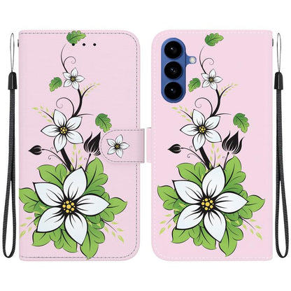 Crystal Texture Colored Drawing Leather Phone Case