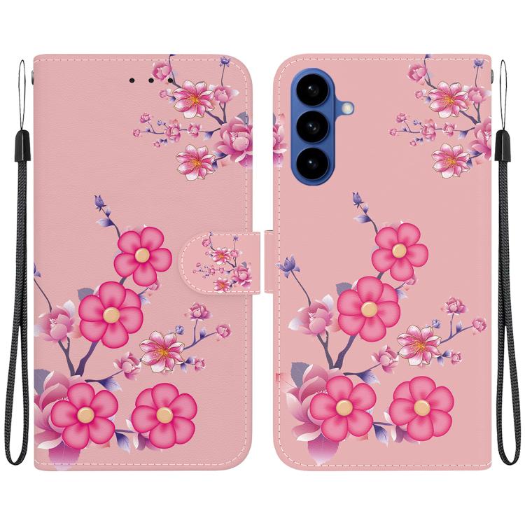 Crystal Texture Colored Drawing Leather Phone Case