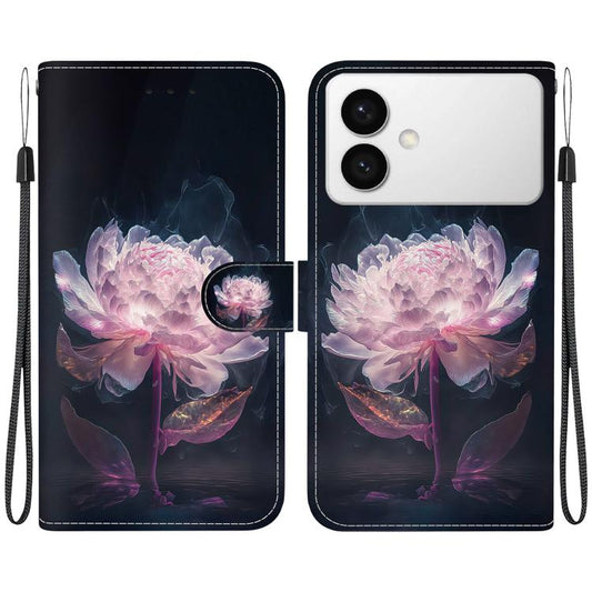 Crystal Texture Colored Drawing Leather Phone Case