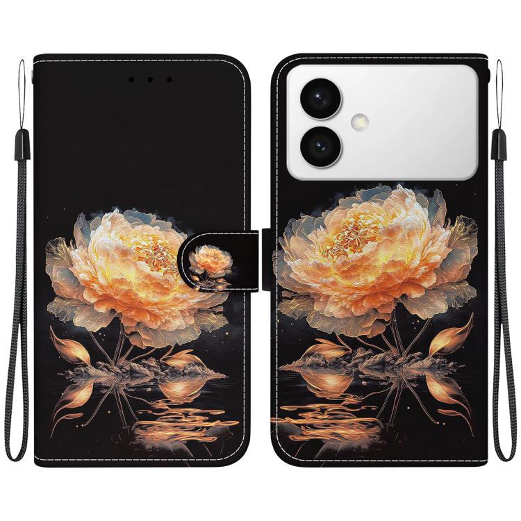 Crystal Texture Colored Drawing Leather Phone Case