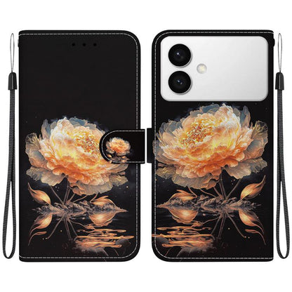 Crystal Texture Colored Drawing Leather Phone Case