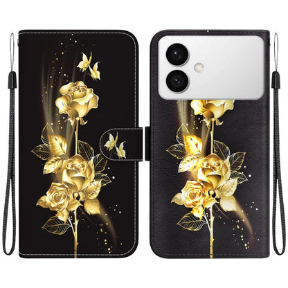 Crystal Texture Colored Drawing Leather Phone Case