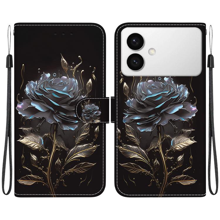 Crystal Texture Colored Drawing Leather Phone Case