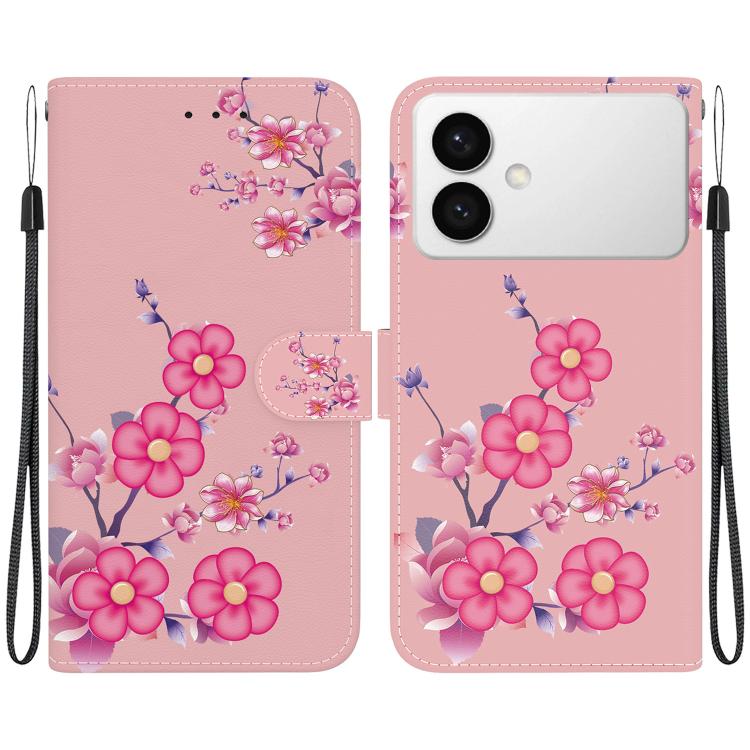 Crystal Texture Colored Drawing Leather Phone Case