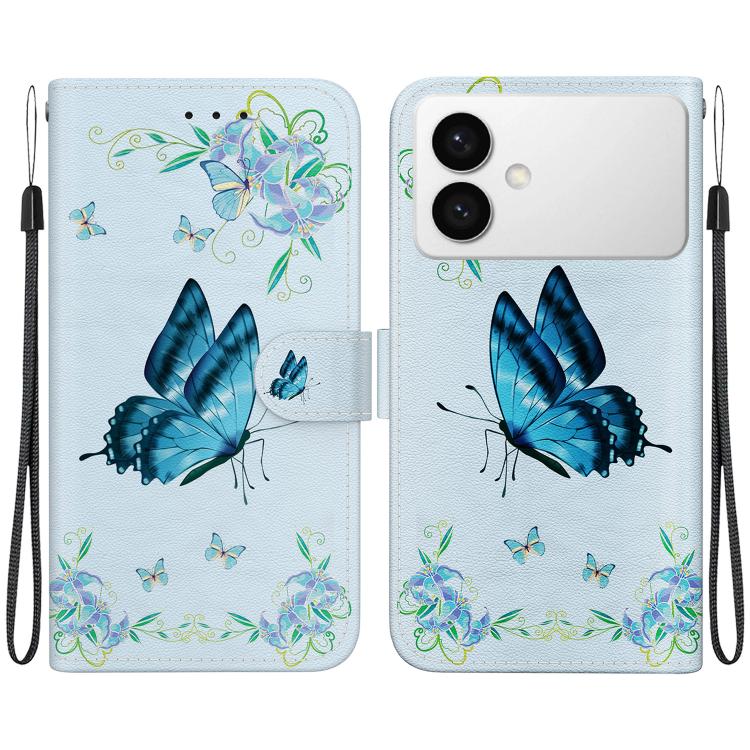 Crystal Texture Colored Drawing Leather Phone Case