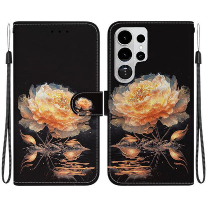 Crystal Texture Colored Drawing Leather Phone Case