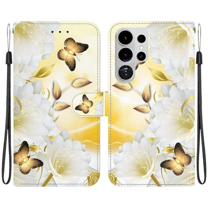 Crystal Texture Colored Drawing Leather Phone Case