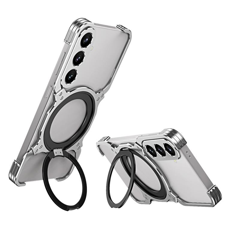 Mechanical Arm Borderless MagSafe Holder Metal Phone Case