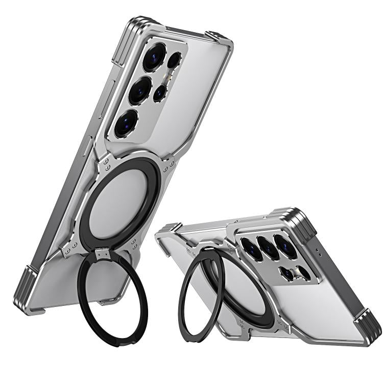 Mechanical Arm Borderless MagSafe Holder Metal Phone Case