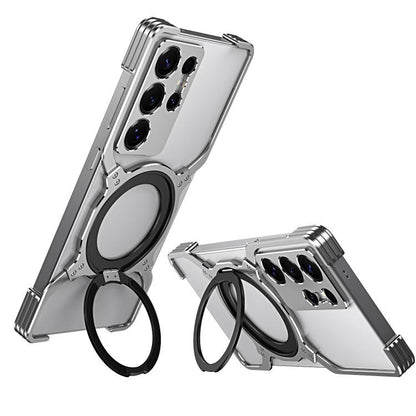 Mechanical Arm Borderless MagSafe Holder Metal Phone Case