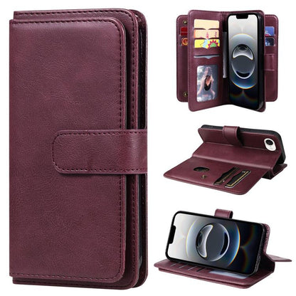 Multi-Function Wallet 10 Card Slots Leather Phone Case