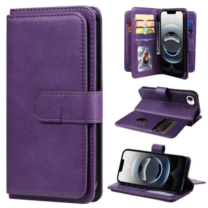 Multi-Function Wallet 10 Card Slots Leather Phone Case